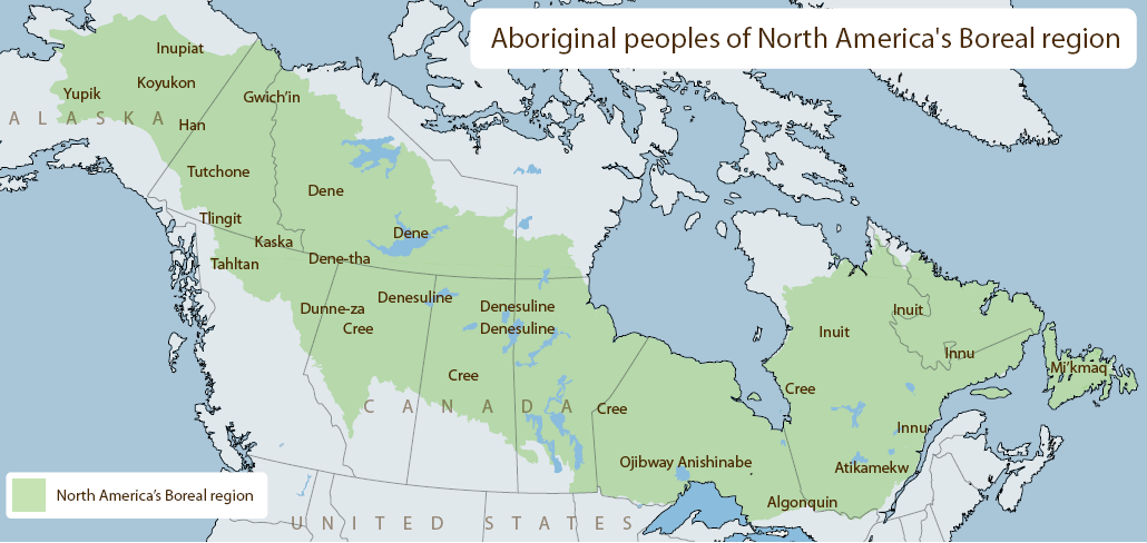 Map of Aboriginal peoples of the Boreal Region