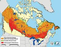 Rusty Blackbird Range with Level of Human Disturbance | Boreal Songbird ...